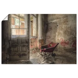 Wandbild ARTLAND "Lost Place - roter Sessel I", bunt (farbe bild(er): bunt), B:60cm H:40cm, Bilder, als Alubild, Outdoorbild, Leinwandbild, Poster, Wandaufkleber