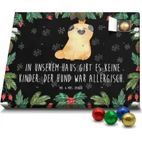 Mr. & Mrs. Panda Schoko Adventskalender Mops Krone - Schwarz - Geschenk, lustig, Haustier, Vierbeiner, Hund, Tierliebhaber, Hundeliebe, Hausregel, ... - Schwarz