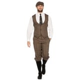 Metamorph Kostüm 20er Jahre Dandy braun, Elegante Kombination aus Weste, Hose und Mütze braun 50