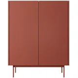 Feldmann-Wohnen Highboard 97 x 122 x 37 cm Keramikrot / Eiche