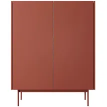 Feldmann-Wohnen Highboard 97 x 122 x 37 cm Keramikrot / Eiche