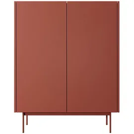Feldmann-Wohnen Highboard 97 x 122 x 37 cm Keramikrot / Eiche