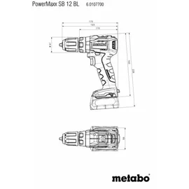 Metabo PowerMaxx SB 12 BL inkl. 2 x 2,0 Ah 601077500