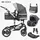veska Kombi-Kinderwagen Silber/Grau