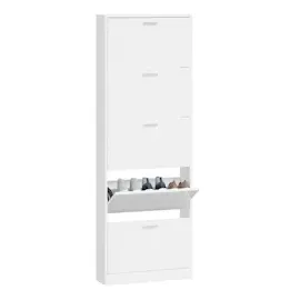 vidaXL Schuhschrank Hochglanz-Weiß 59x17x169 cm Holzwerkstoff