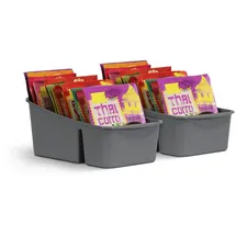 Pro Home Küchen Organizer mit 3 Fächern ( 2er Pack )- Aufbewahrungsbox für Tütensuppen, Gewürzmischungen uvm. Ordnungssystem für Lebensmittel Kunststoff