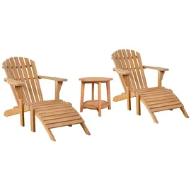 Mr. Deko Adirondack Sessel 2 Stück 59 x 59 x 108 cm beige