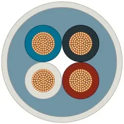Siemens 6XV18012A Robust Energy Cable, 4-adrig, Energieleitung, Litze 4x1, 0 mm2, Meterware - 20 Meter