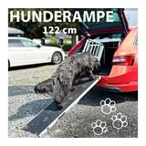 Petigi Hunderampe Hundetreppe Auto Kofferraum Treppen Rampe Einstiegshilfe für Hunde Klappbar Aluminium Auswahl Längen 122 cm