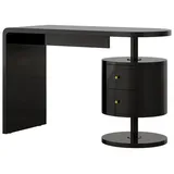 Vicco Schminktisch Lara Schwarz Hochglanz 120 cm mit 2 Schubladen