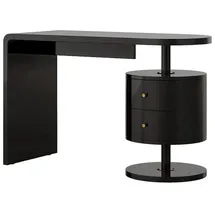 Vicco Schminktisch Lara Schwarz Hochglanz 120 cm mit 2 Schubladen