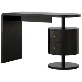 Vicco Schminktisch Lara Schwarz Hochglanz 120 cm mit 2 Schubladen