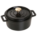 STAUB Gusseisen Bräter/Cocotte, Rund 12 cm, 0,25 L, Aromaregen Funktion für optimale Befeuchtung, Für alle Herdarten inkl. Induktion & Backofen, Schwarz