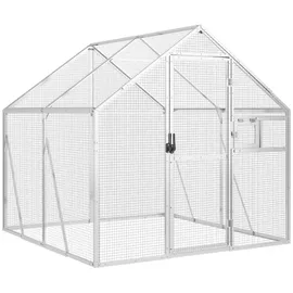 vidaXL Voliere Silbern 179 x 200 x 185 cm Aluminium
