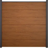 GROJA Zaun-Set 180 x 180 cm Golden Oak/Kunststoff