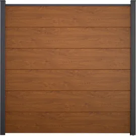 GROJA Zaun-Set 180 x 180 cm Golden Oak/Kunststoff