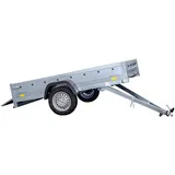 UNITRAILER Auto Anhänger Garden Trailer 230 Kipp – PKW Anhänger 750KG, 230cm x 125cm Transportfläche, Robuste Struktur Aus Verzinktem Stahl, Klappbarer Deichsel