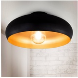 B.K.Licht Deckenleuchte, 1 flammig, Leuchtmittel E27 ohne Leuchtmittel, LED Deckenlampe Retro schwarz-gold Wohnzimmer Flur Schlafzimmer E27, goldfarben