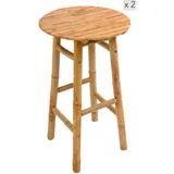 Möbel Kraft Barhocker 2er-Set ¦ braun ¦ Maße (cm): B: 40 H: 69