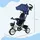 Homcom 6 in 1 Dreirad mit Schubstange, Kinderdreirad mit Sicherheitsgurt Blau