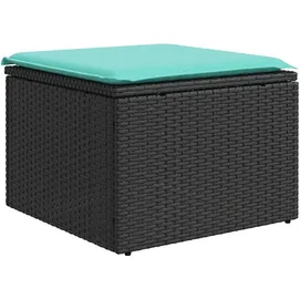 vidaXL Gartensofa-Set mit Kissen, schwarzes Polyrattan