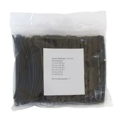 Schrumpfschlauch Sortiment 100-teilig - schwarz - 2:1 - 100mm Abschnitte - versch.- Gr√∂ßen