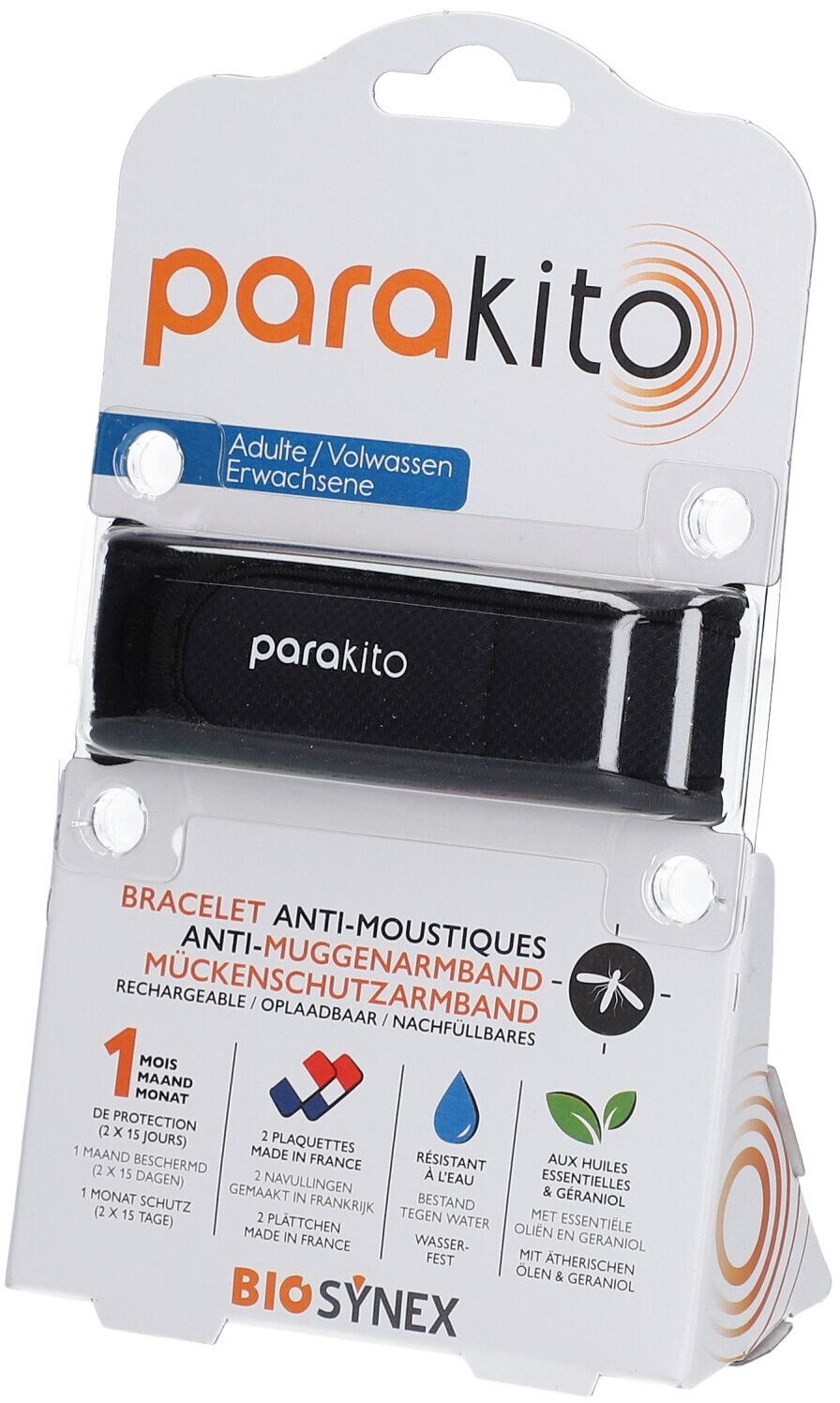 ParaKito Bracelet Anti-Moustiques Adulte Noir 1 bracelet(s) 1 pc(s) Bracelet
