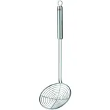 Rösle Seihlöffel, Hochwertiger Abseihlöffel mit Rundgriff, 14 cm, Edelstahl 18/10, Spülmaschinengeeignet, Silberfarben,