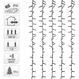 ECD Germany LED-Lichterkette Cluster 20 m Grün