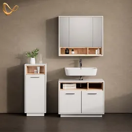 livinity® Waschbeckenunterschrank Temo 80 x 64 x 40 cm Weiß