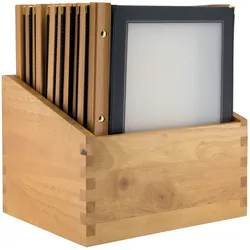 Securit® Holzbereich-Menükartenhalter im Set - (Je 2 Doppel-Einsätze, Anzeige von 4x A4) - 20 Stk. A4 Menükartenhalter