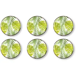 Excelsa Set mit 6 Aperitif Gerichte Foliage Porzellan 15x2x15 cm Bunt