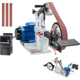 Vevor Bandschleifmaschine, 72 x 2 Zoll Bandpolierer mit variabler Geschwindigkeit und VFD, 1500 W 2 PS Polier- und Schleifmaschine mit 3 Schleiffor...