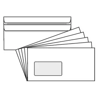 Herlitz Briefumschläge weiß, DIN lang, mit Fenster, selbstklebend, 75g/m2, 100 Stück