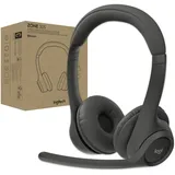 Logitech Zone 305 Business, kabelloses Bluetooth-Headset mit Mikrofon, für Google Meet, Voice, Zoom, kompatibel Windows, Mac, Chrome, Linux, iOS, iPadOS, Android - Schwarz