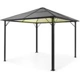 blumfeldt Pantheon Solid Sky Ambient Solar Pavillon mit grauem Dach 3x3m Polycarbonat Aluminium