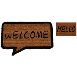 Türmatte Sprechblase - WELCOME oder HELLO - Fußabtreter Fußmatte