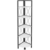 VCM Holz Metall Eckregal Aufbewahrung Stand Regal Bücherregal Deko Bücher Standregal Insasi 5