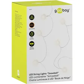 goobay LED-Lichterkette Schneeball 3 m Transparent Warmweiß