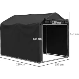 Outsunny Outsunny-Gerätezelt-220L x 157B x 165H cm-Schwarz