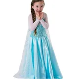 NICE SPORT Kleid Prinzessin Eiskönigin - Kostüm Kinder Mädchen - Prinzessin Elsa - Hochwertiges Kostüm - Blau (130 (5 Jahre - 6 Jahre)