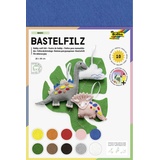 folia Bastelfilz BASIC 150g/m2, 20x30cm, 10 Blatt, farbig sortiert