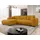Mirjan24 Ecksofa Merkos, Wohnzimmer L-Form mit Bettkasten und Schlaffunktion, Holzkonstruktion, Seite universal (Farbe: Wave 05) - Gelb