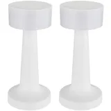 GLOBO Tischleuchte Schreibtischlampe Tischlampe Leseleuchte Wohnzimmerlampe, Kunststoff weiß, Akku USB dimmbar cct, 1x LED 1W 55Lm