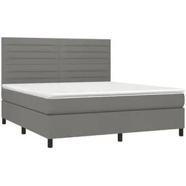 vidaXL Boxspringbett 180 x 200 cm Dunkelgrau