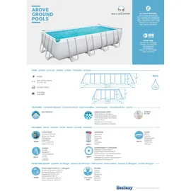 BESTWAY Power Steel Frame Pool Set 549 x 274 x 122 cm inkl. Filterpumpe