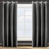 Eurofirany Design91 Samtvorhang Ösen Ösenschal Blickdichte Vorhänge Samt Velours 140x250 Samtvorhänge ROSA (SCHWARZ)