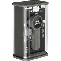 Gembird PB09-TQC3-01 Transparente QC3.0-Schnelllade-Powerbank, 9000 mAh, schwarz