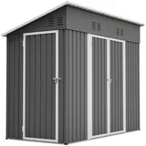 Oxeza Gerätehaus, Grau, Metall, Mode, Rechteckig, 120x155x242 cm, Aufbewahrung & Schutzhüllen, Geräteschuppen