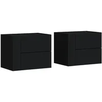 VidaXL Wand-Nachttische 2 Stk. Schwarz 45x30x35 cm